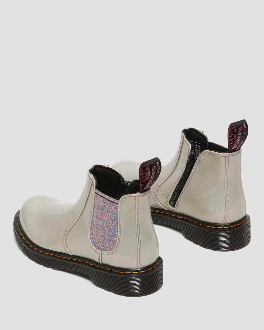 Dr Martens Junior 2976 Sparkle Rays Çocuk Chelsea Bot Gümüş  Türkiye |  82567-ISOC