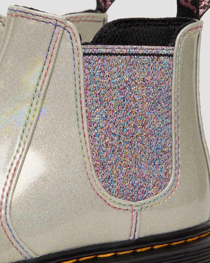 Dr Martens Junior 2976 Sparkle Rays Çocuk Chelsea Bot Gümüş  Türkiye |  82567-ISOC