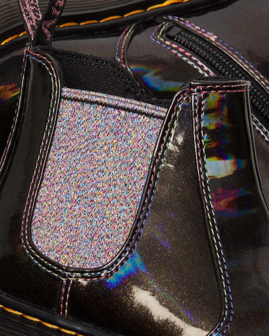 Dr Martens Junior 2976 Sparkle Rays Çocuk Chelsea Bot Siyah  Türkiye |  84390-UTYK