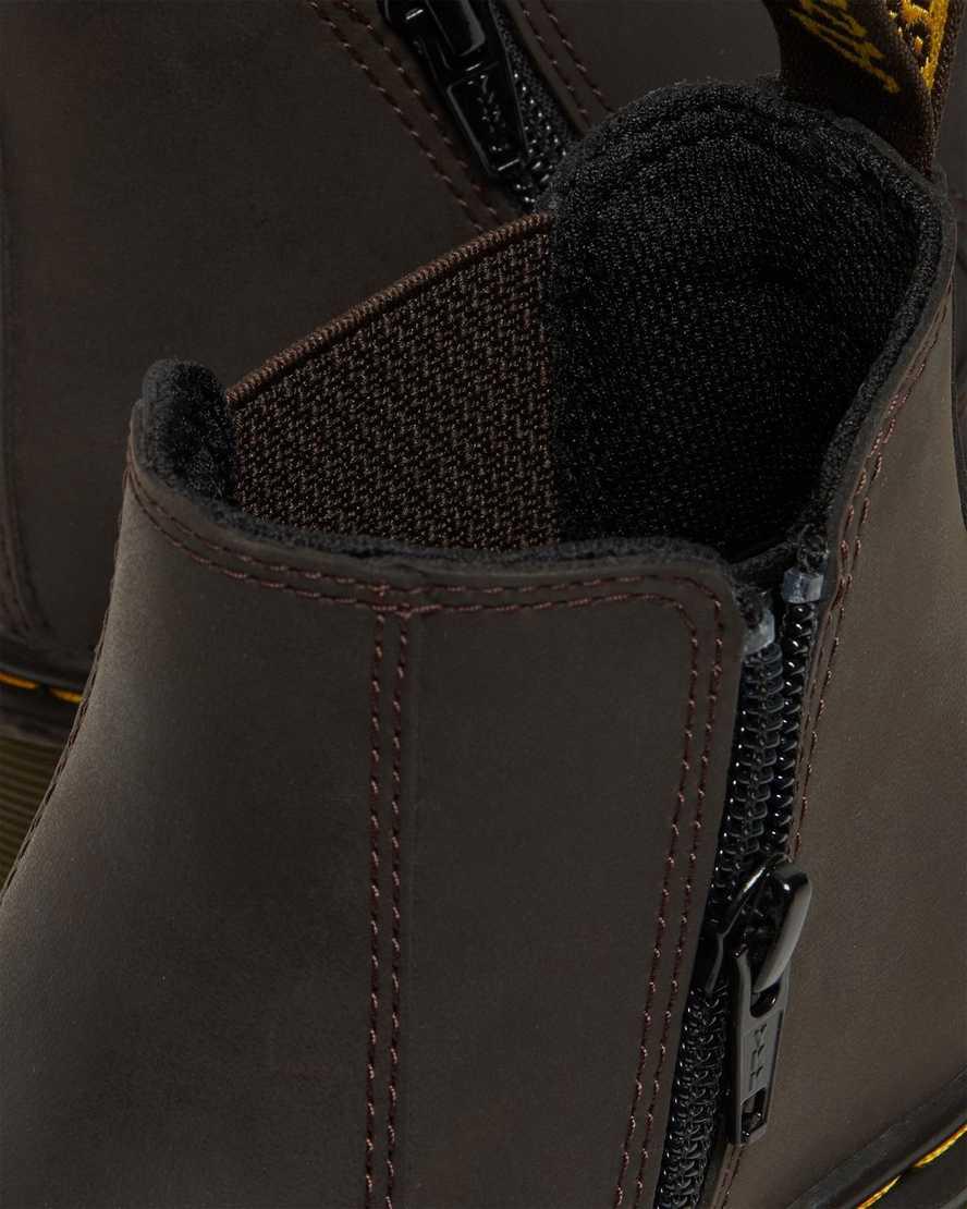 Dr Martens Junior 2976 Wildhorse Deri Çocuk Chelsea Bot Koyu Kahverengi  Türkiye |  49780-MSYD