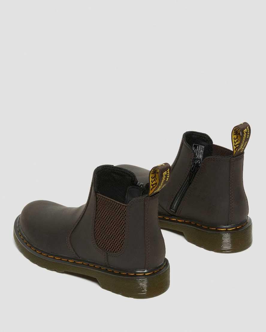 Dr Martens Junior 2976 Wildhorse Deri Çocuk Chelsea Bot Koyu Kahverengi  Türkiye |  49780-MSYD