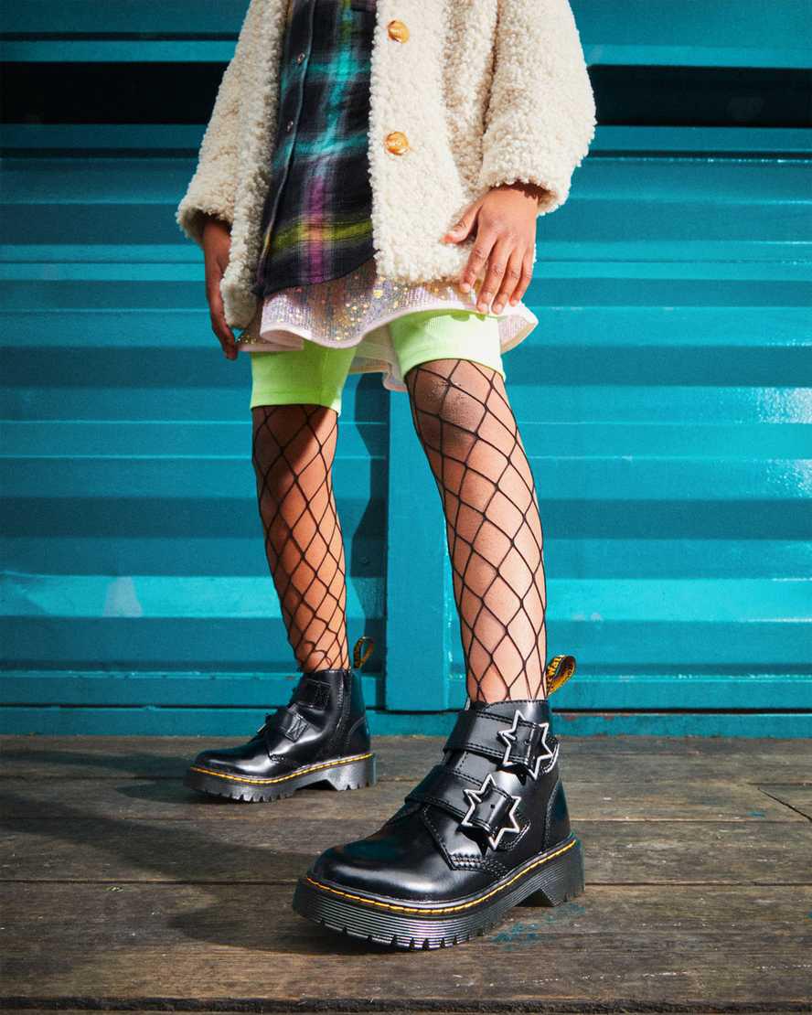 Dr Martens Junior Devon Bex Deri Çocuk Bilek Boy Bot Siyah  Türkiye |  15370-HBES
