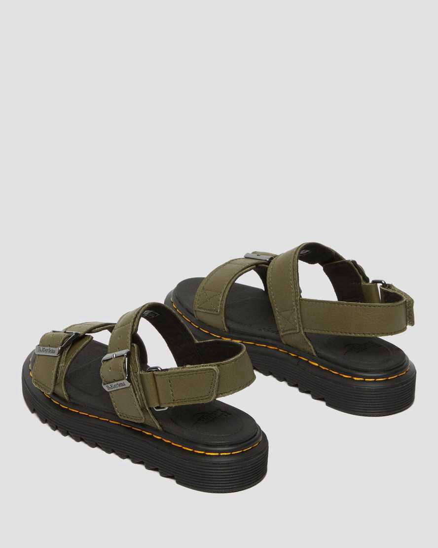 Dr Martens Junior Kyle Deri Çocuk Sandalet Zeytin Yeşili  Türkiye |  54268-NQXH
