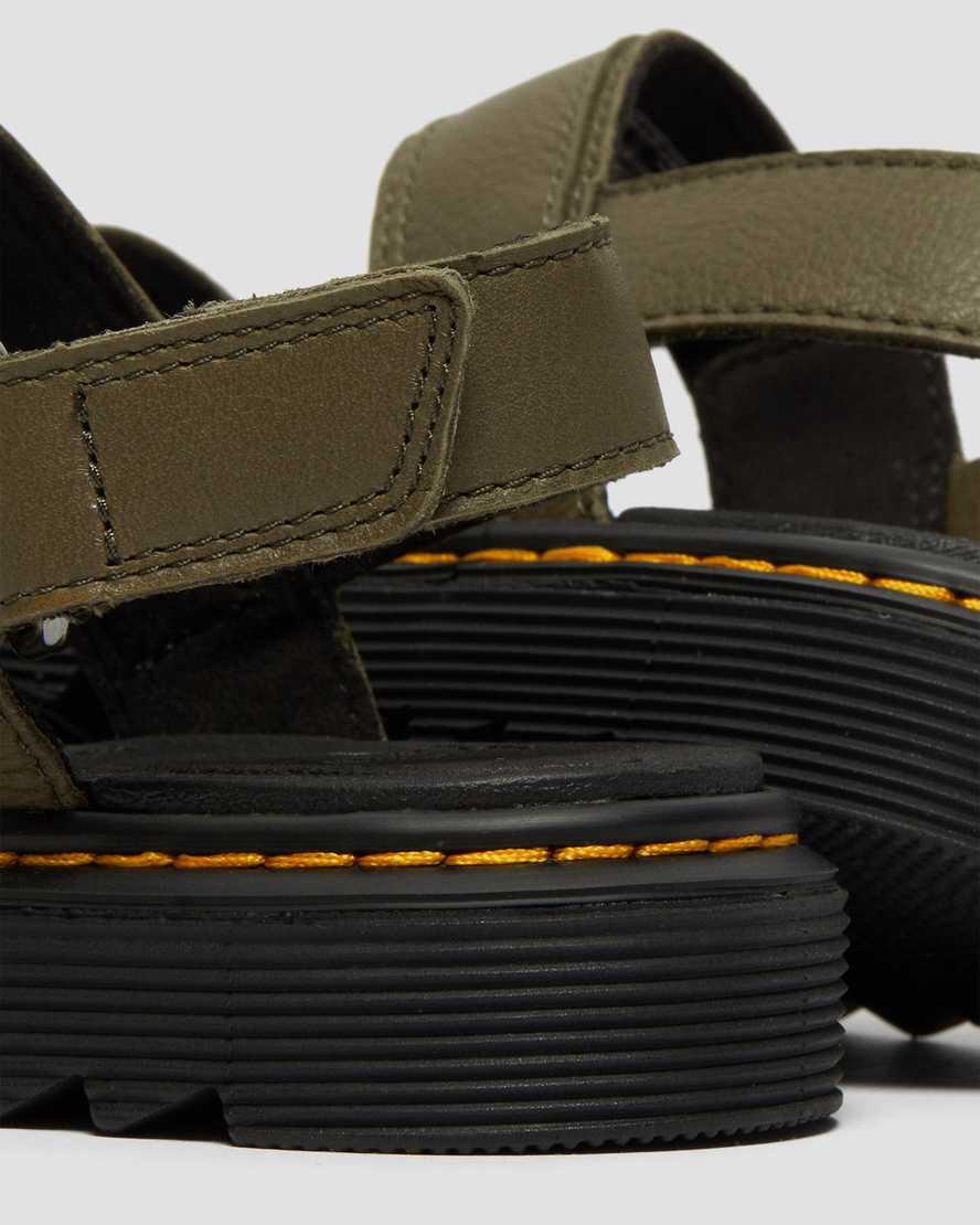 Dr Martens Junior Kyle Deri Çocuk Sandalet Zeytin Yeşili  Türkiye |  54268-NQXH