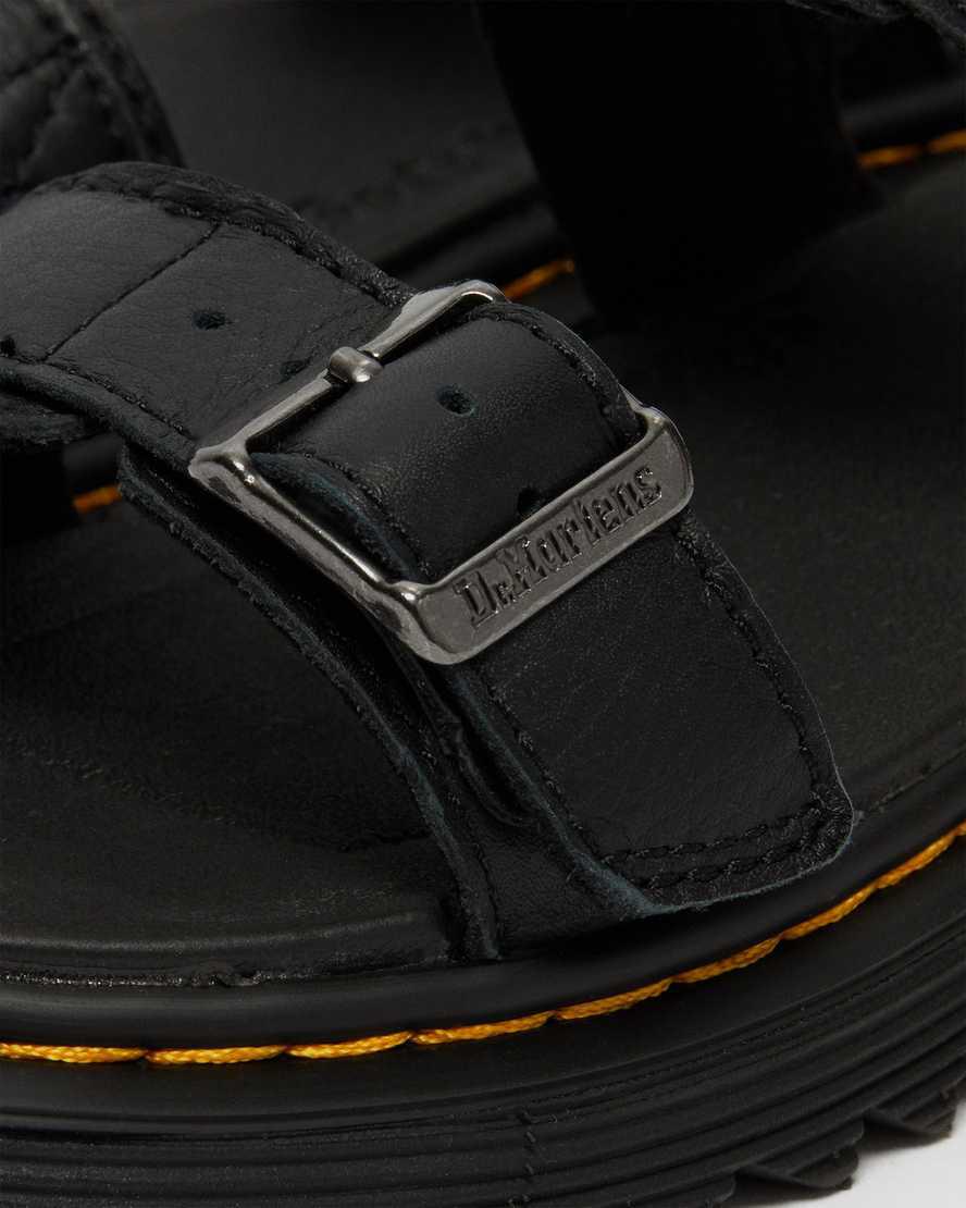 Dr Martens Junior Kyle Deri Çocuk Sandalet Siyah  Türkiye |  96230-RDEC