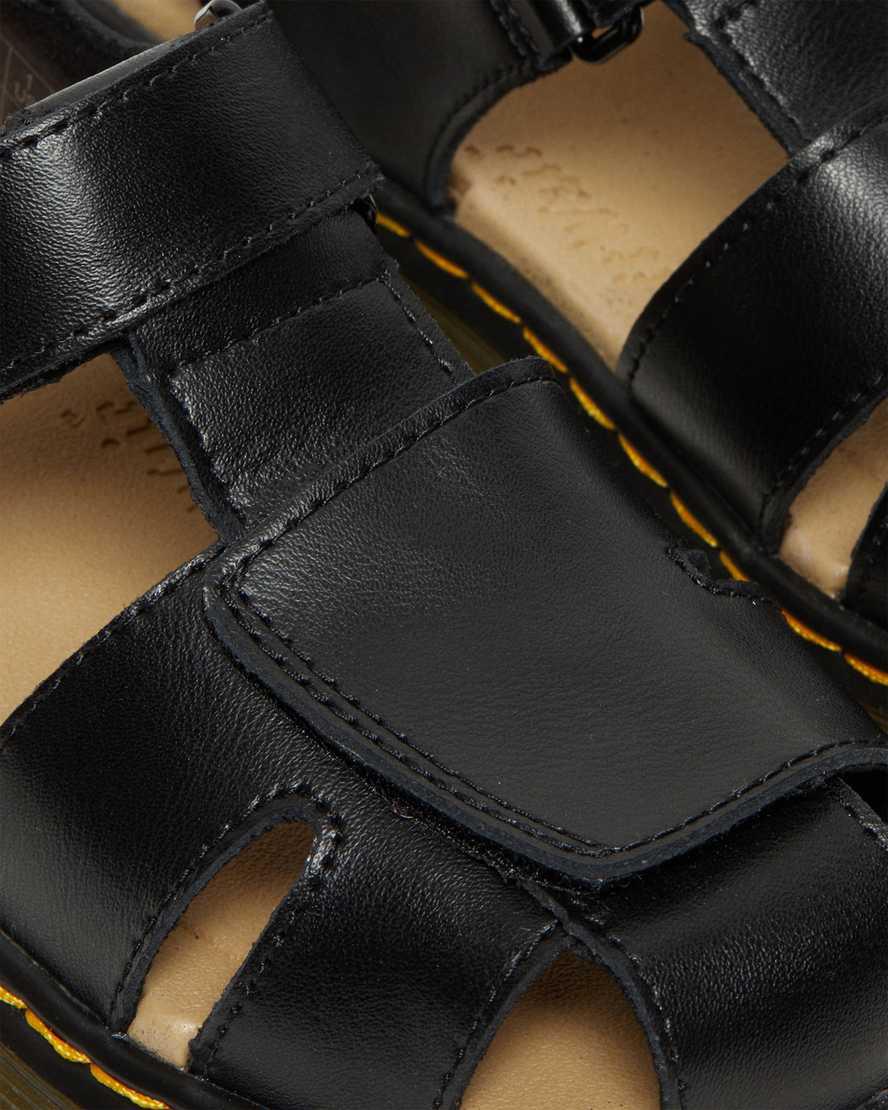 Dr Martens Junior Moby II Deri Cırt Cırt Çocuk Sandalet Siyah  Türkiye |  32501-KSHW