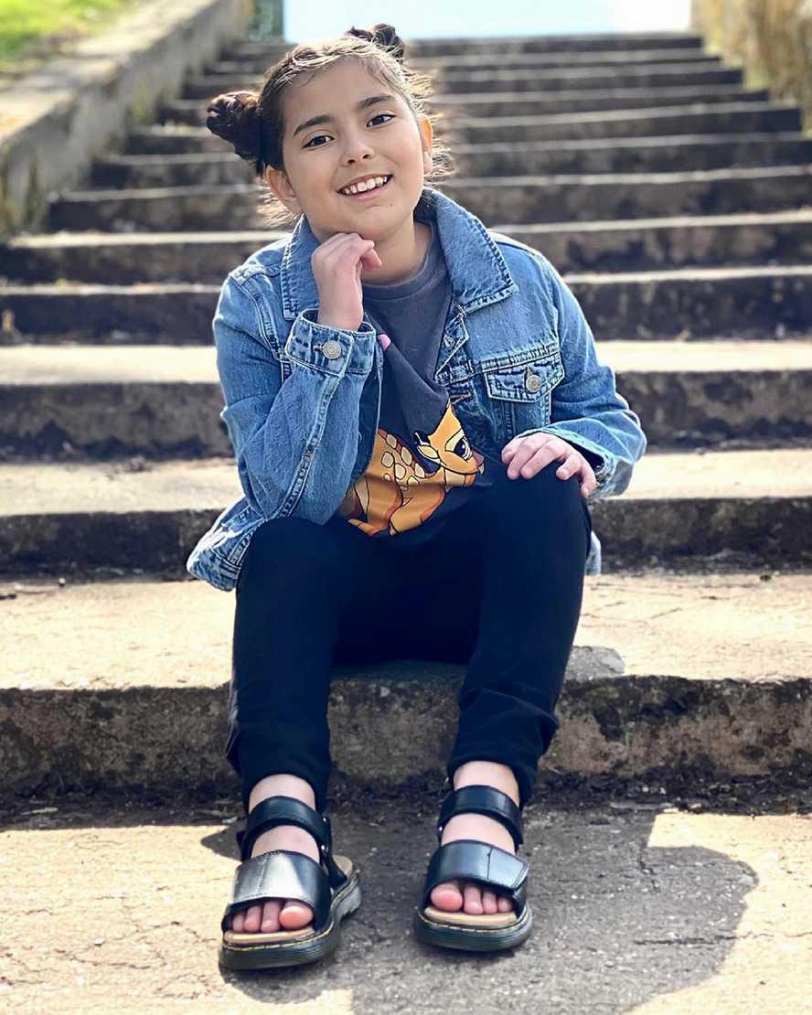 Dr Martens Junior Romi Deri Cırt Cırt Çocuk Sandalet Siyah  Türkiye |  98053-UWFC