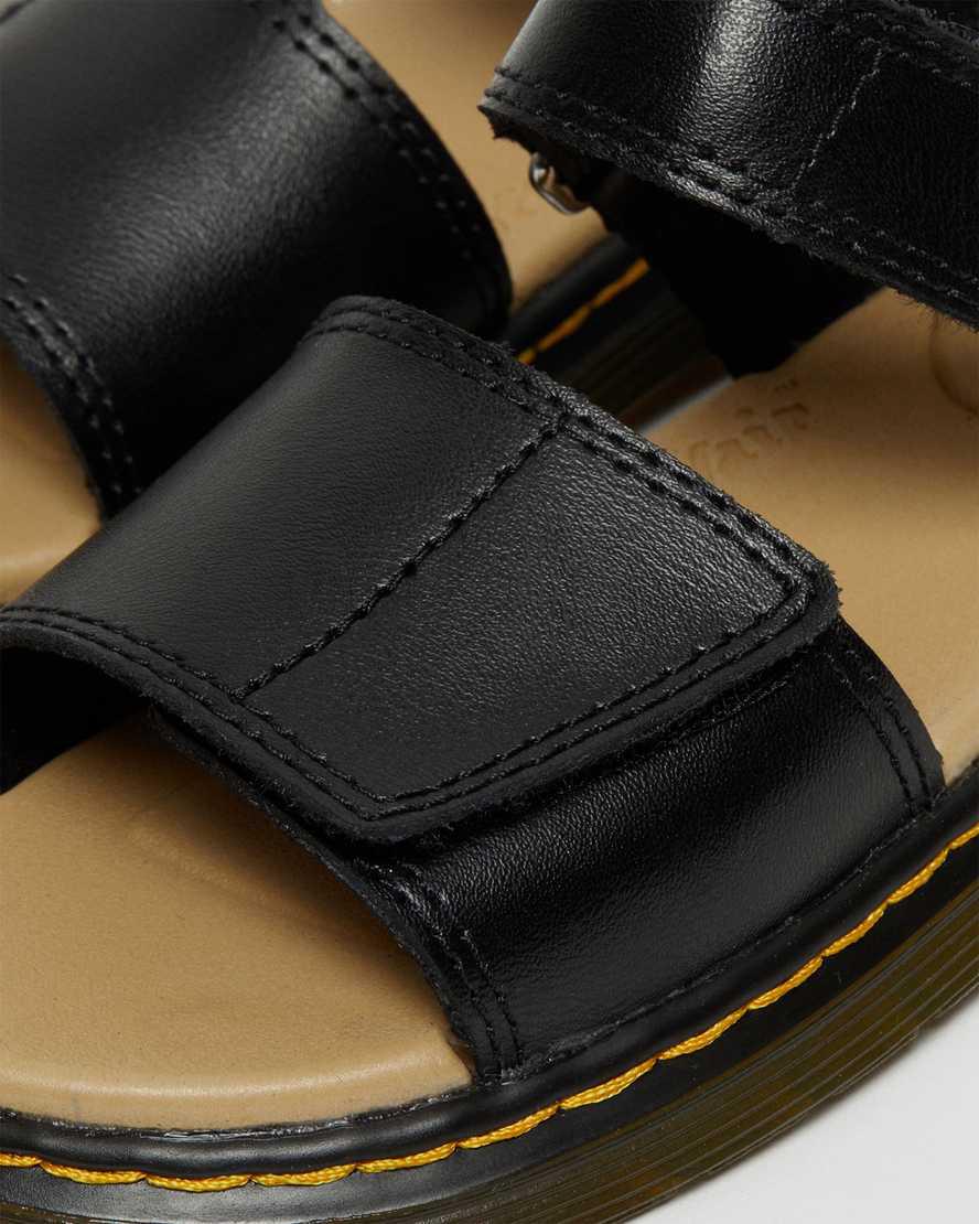 Dr Martens Junior Romi Deri Cırt Cırt Çocuk Sandalet Siyah  Türkiye |  98053-UWFC