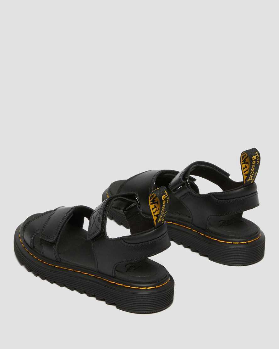 Dr Martens Junior Vossie Deri Çocuk Sandalet Siyah  Türkiye |  39475-KFPU