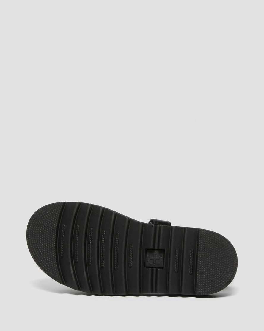 Dr Martens Junior Vossie Deri Çocuk Sandalet Siyah  Türkiye |  39475-KFPU