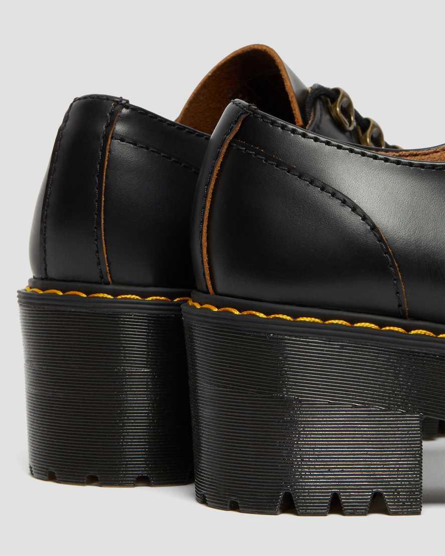 Dr Martens Leona Lo Vintage Smooth Deri Kadın Topuklu Bot Siyah  Türkiye |  54019-GHNX