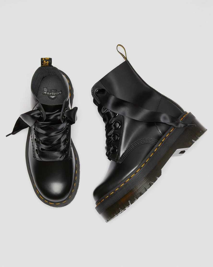 Dr Martens Molly Deri Platform Kadın Bilek Boy Bot Siyah  Türkiye |  21539-YUSK