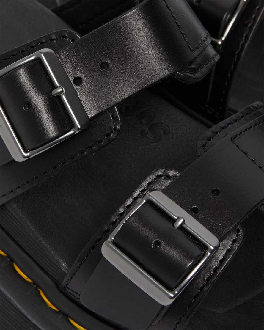 Dr Martens Myles Brando Deri Tokalı Terlik Kadın Platform Sandalet Siyah  Türkiye |  20638-VUPW