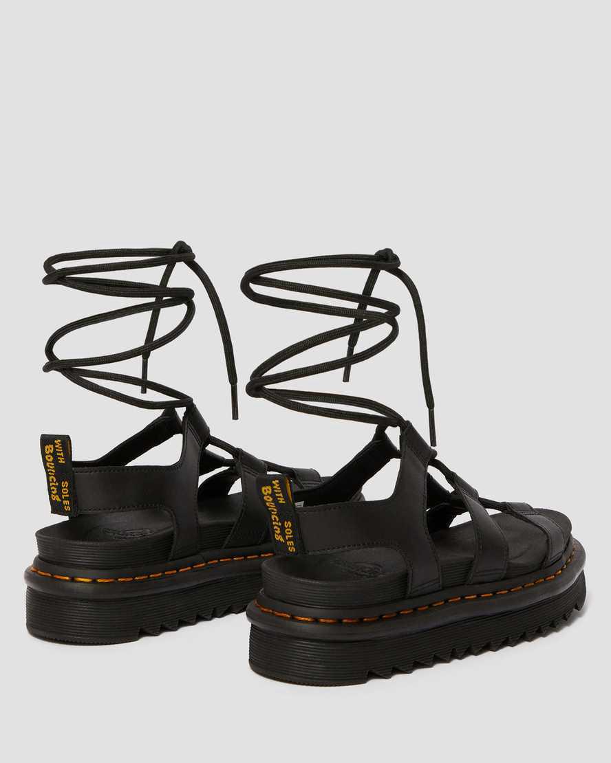 Dr Martens Nartilla Deri Gladiator Kadın Platform Sandalet Siyah  Türkiye |  79842-GVJA
