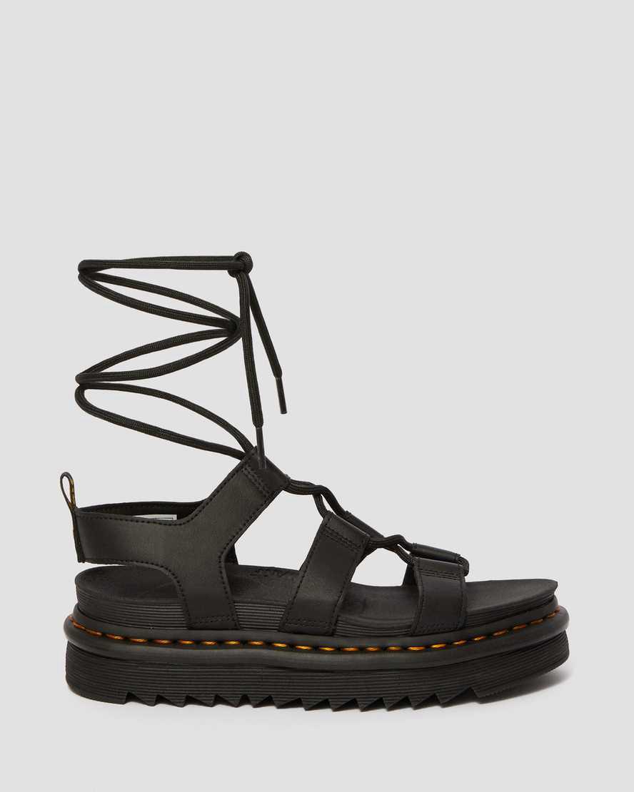 Dr Martens Nartilla Deri Gladiator Kadın Platform Sandalet Siyah  Türkiye |  79842-GVJA