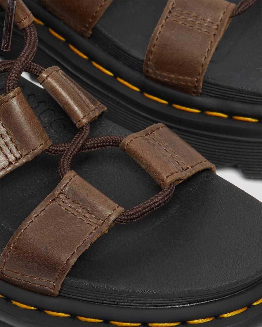 Dr Martens Nartilla Illusion Deri Kadın Gladyatör Sandalet Koyu Kahverengi  Türkiye |  48537-LVXM