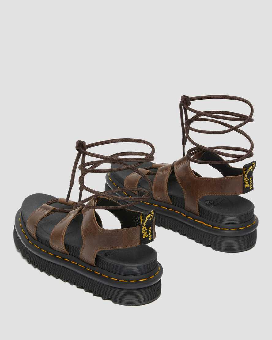 Dr Martens Nartilla Illusion Deri Kadın Gladyatör Sandalet Koyu Kahverengi  Türkiye |  48537-LVXM