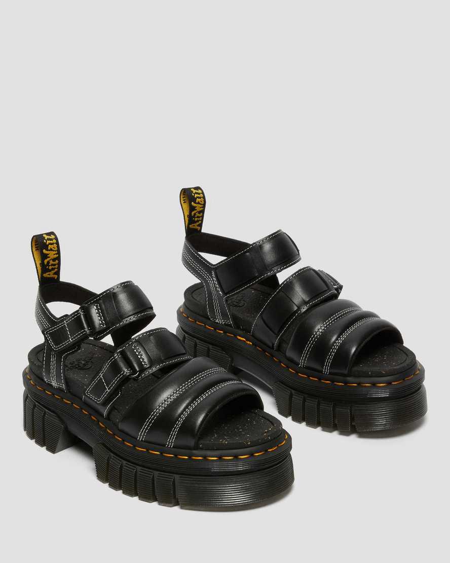 Dr Martens Ricki Nappa Lux Deri 3-Askılı Kadın Gladyatör Sandalet Siyah  Türkiye |  37042-NAYG
