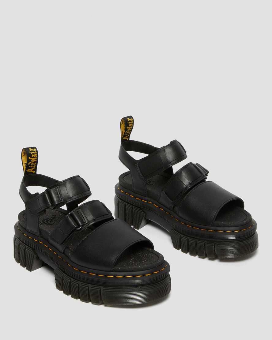 Dr Martens Ricki Nappa Lux Deri 3-Askılı Kadın Platform Sandalet Siyah  Türkiye |  45820-XTQH