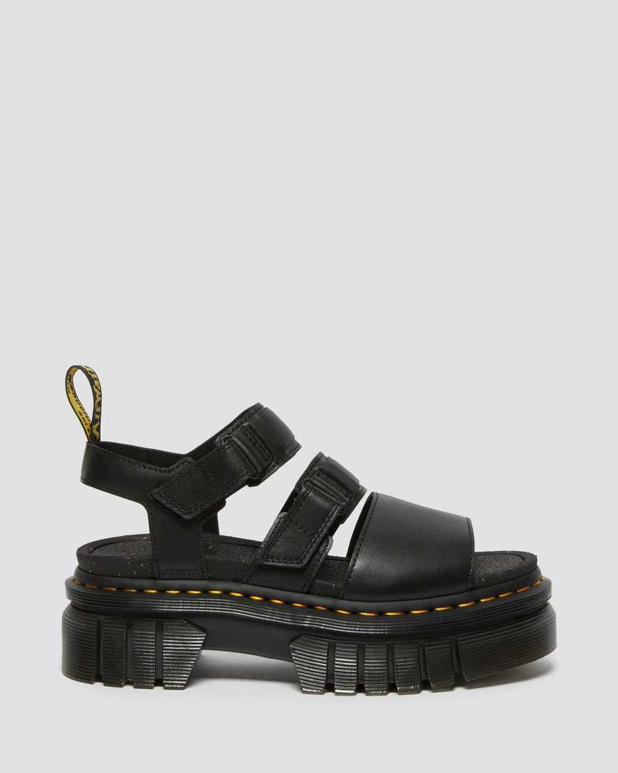 Dr Martens Ricki Nappa Lux Deri 3-Askılı Kadın Platform Sandalet Siyah  Türkiye |  45820-XTQH