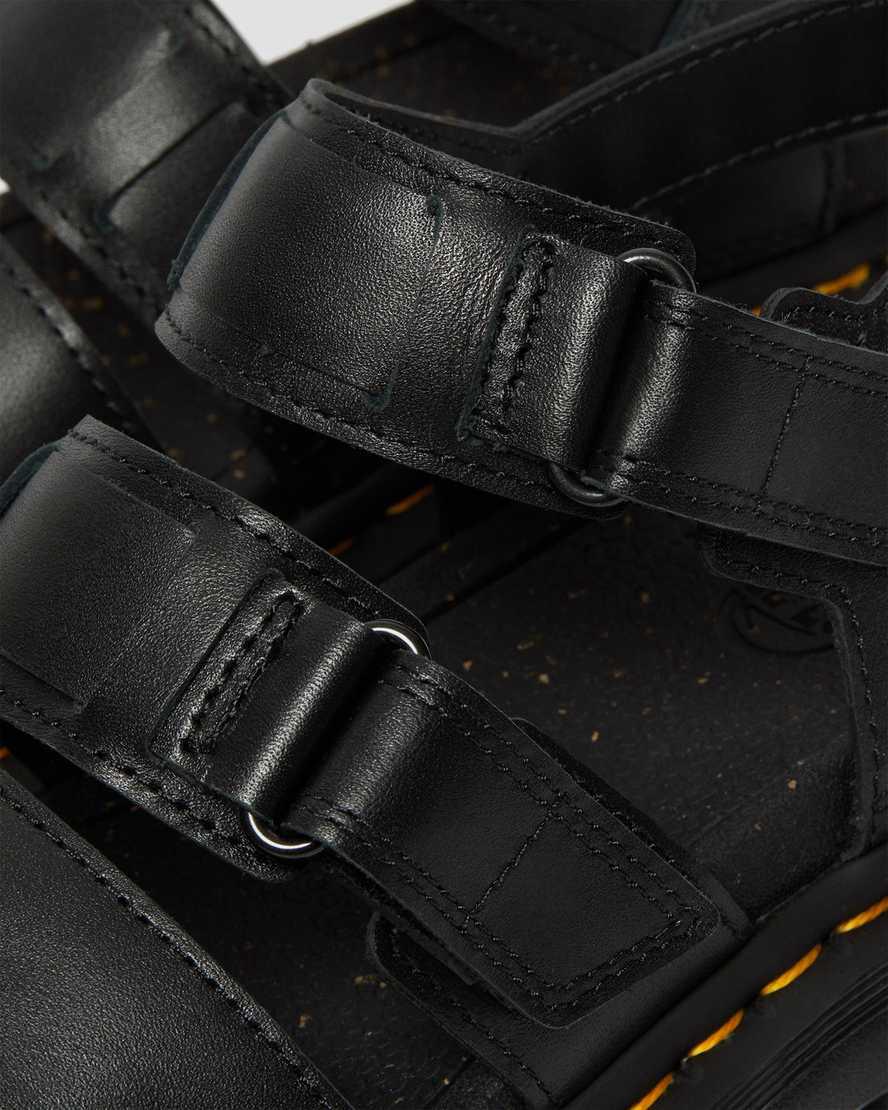 Dr Martens Ricki Nappa Lux Deri 3-Askılı Kadın Platform Sandalet Siyah  Türkiye |  45820-XTQH