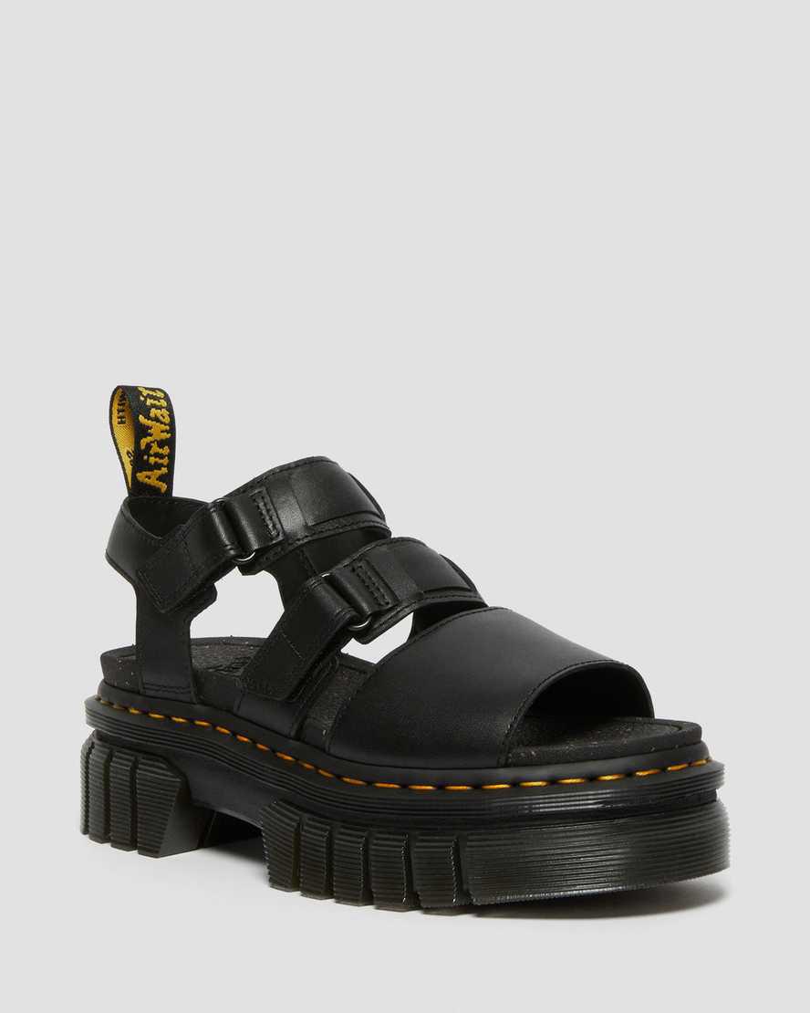 Dr Martens Ricki Nappa Lux Deri 3-Askılı Kadın Platform Sandalet Siyah  Türkiye |  45820-XTQH