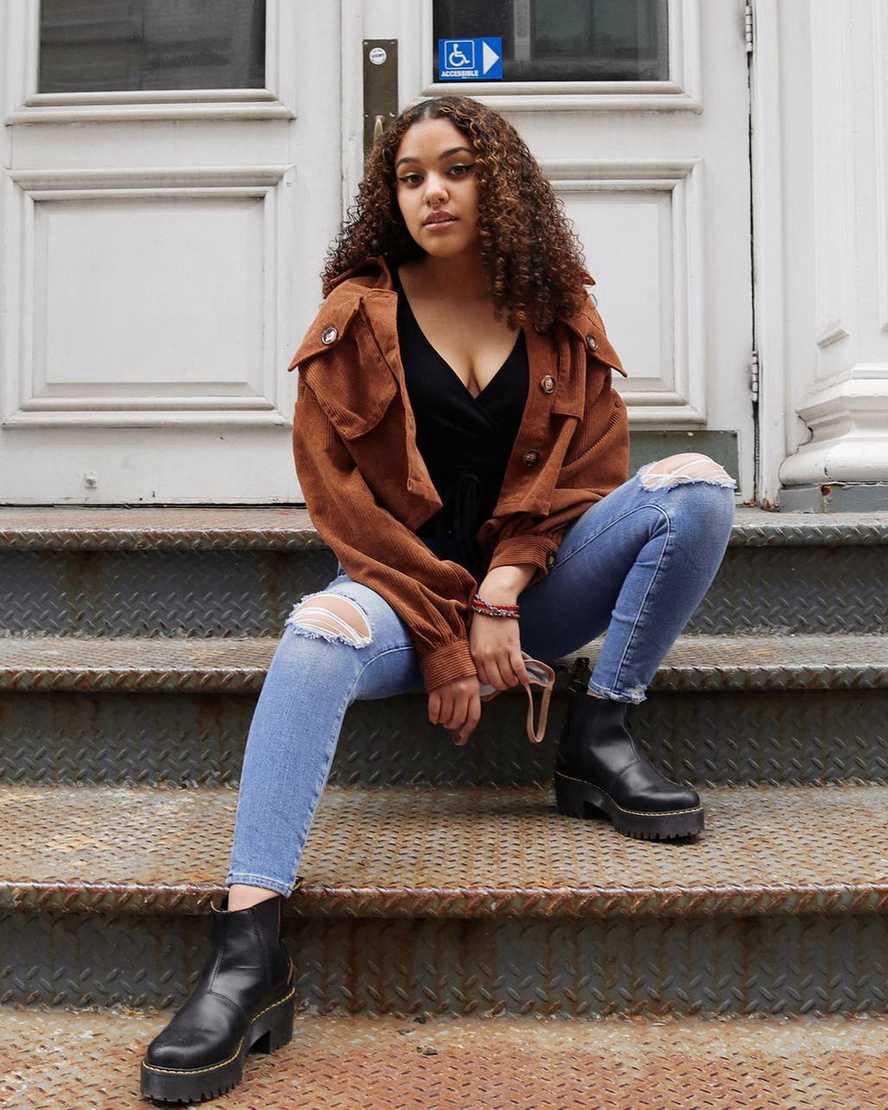 Dr Martens Rometty II Vintage Smooth Deri Kadın Chelsea Bot Siyah  Türkiye |  64731-MVFY