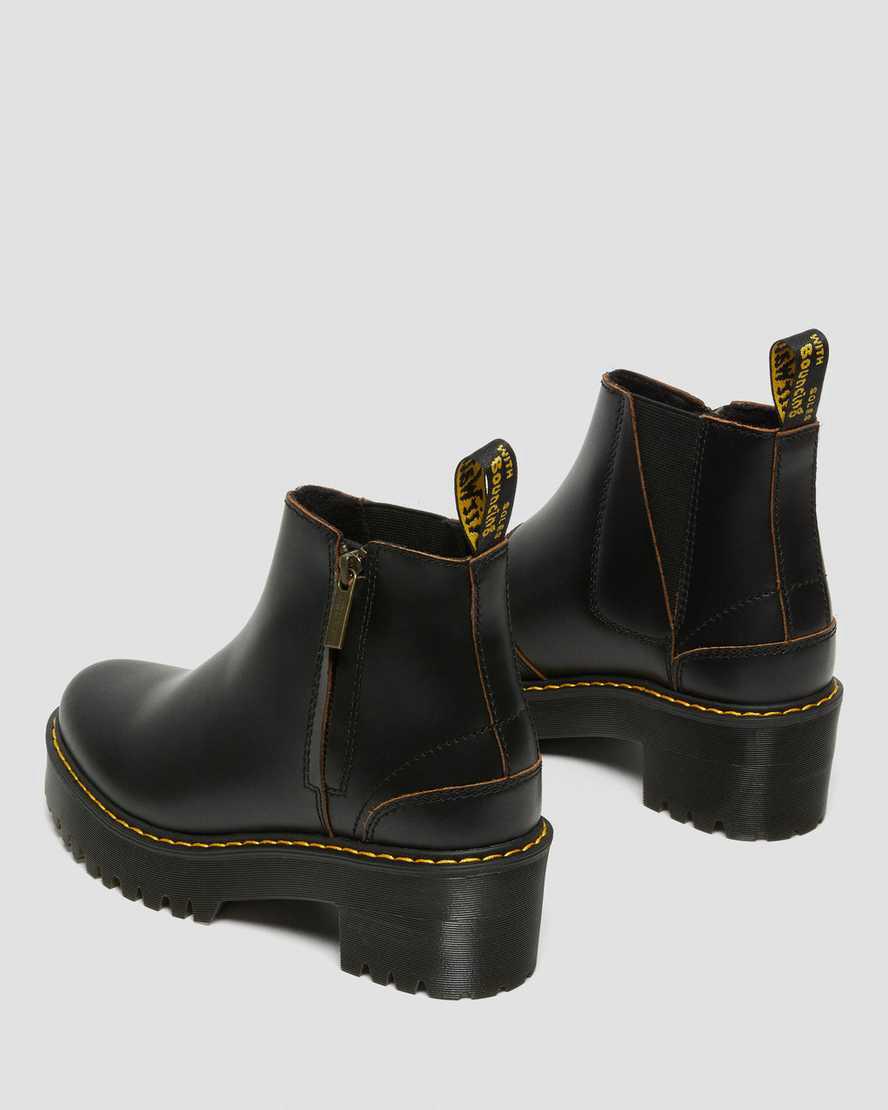 Dr Martens Rometty II Vintage Smooth Deri Kadın Chelsea Bot Siyah  Türkiye |  64731-MVFY