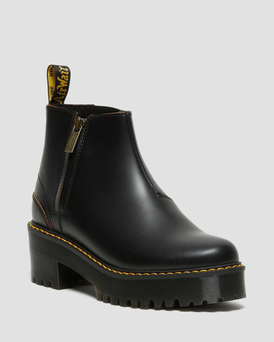 Dr Martens Rometty II Vintage Smooth Deri Kadın Chelsea Bot Siyah  Türkiye |  64731-MVFY