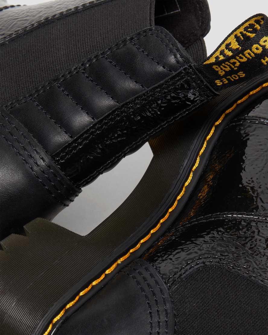 Dr Martens Rozalie Distressed Rugan Topuklu Kadın Chelsea Bot Siyah  Türkiye |  58739-MJEI