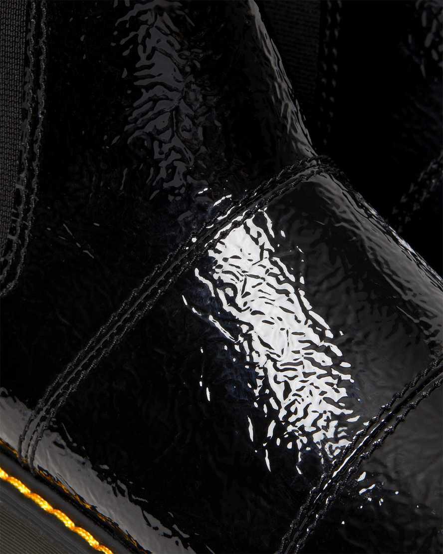 Dr Martens Rozalie Distressed Rugan Topuklu Kadın Chelsea Bot Siyah  Türkiye |  58739-MJEI