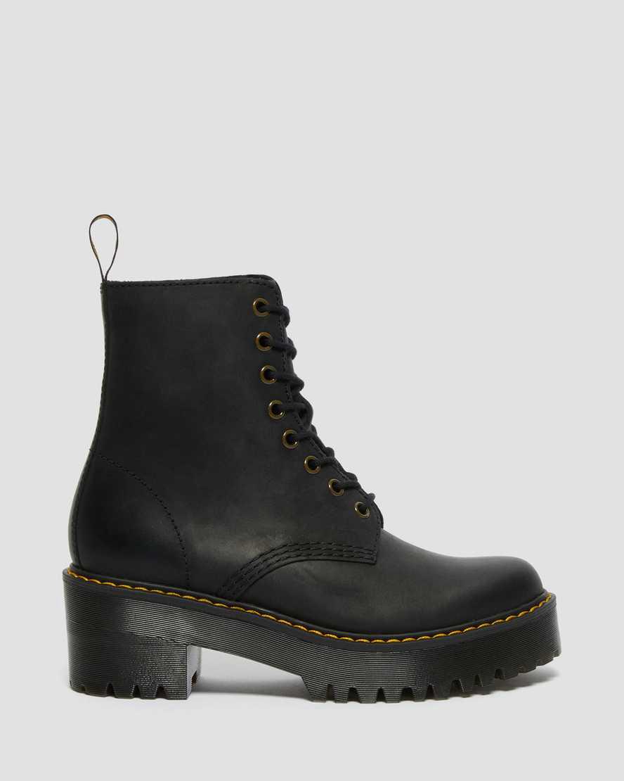 Dr Martens Shriver Hi Wyoming Deri Kadın Topuklu Bot Siyah  Türkiye |  72950-FWVT