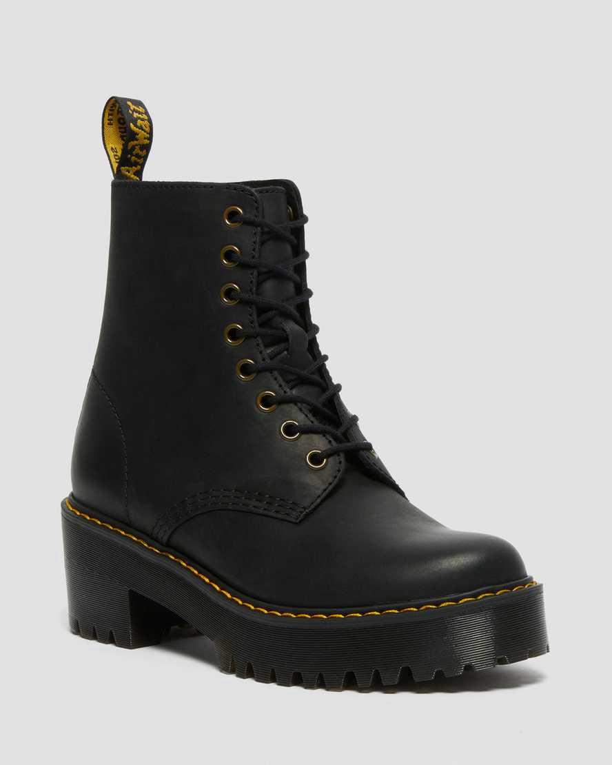 Dr Martens Shriver Hi Wyoming Deri Kadın Topuklu Bot Siyah  Türkiye |  72950-FWVT