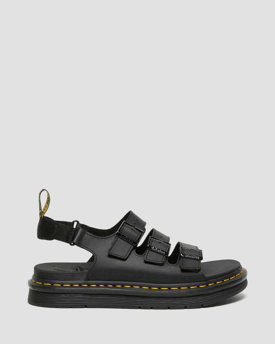 Dr Martens Soloman Deri Askılı Erkek Sandalet Siyah  Türkiye |  78912-PGBV
