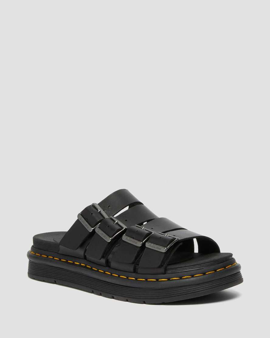 Dr Martens Tate Deri Kadın Terlik Siyah  Türkiye |  83965-QMKY