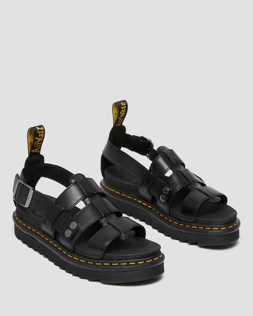 Dr Martens Terry Deri Askılı Erkek Sandalet Siyah  Türkiye |  81673-JTBS