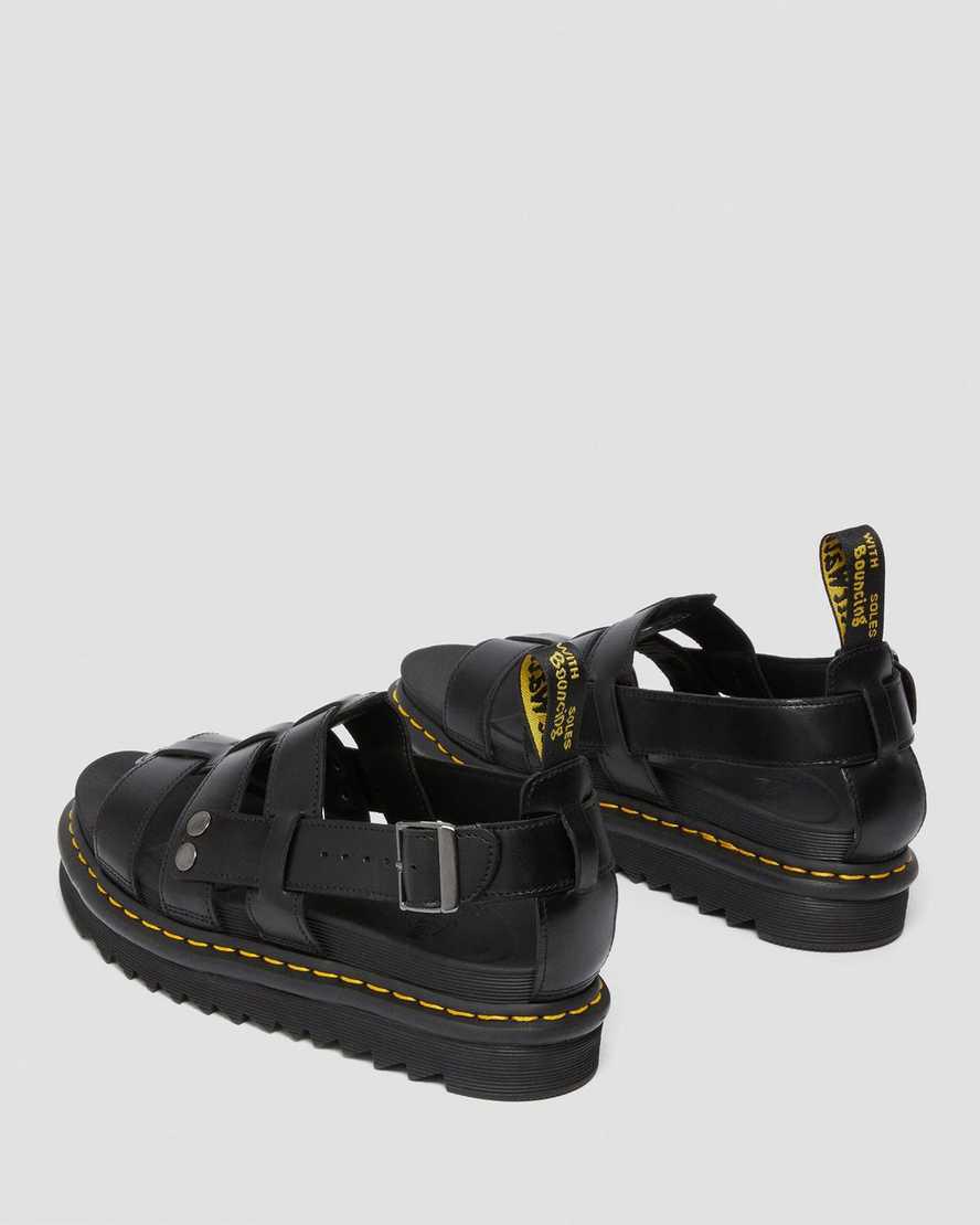 Dr Martens Terry Deri Askılı Erkek Sandalet Siyah  Türkiye |  81673-JTBS