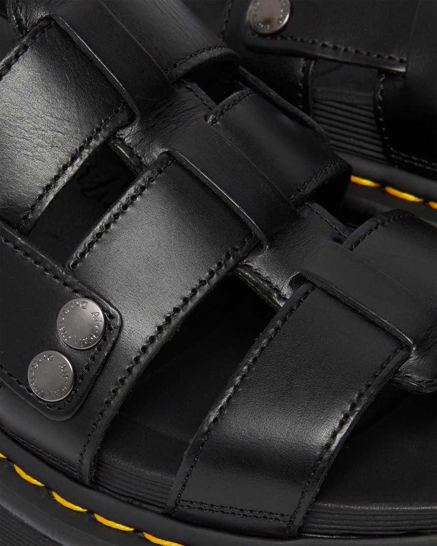 Dr Martens Terry Deri Askılı Erkek Sandalet Siyah  Türkiye |  81673-JTBS