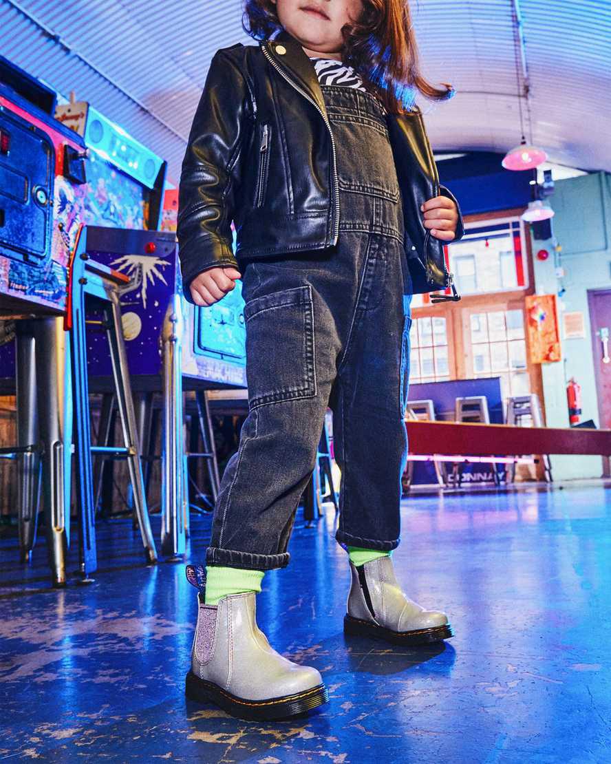 Dr Martens Toddler 2976 Sparkle Rays Çocuk Chelsea Bot Gümüş  Türkiye |  02869-VGNJ