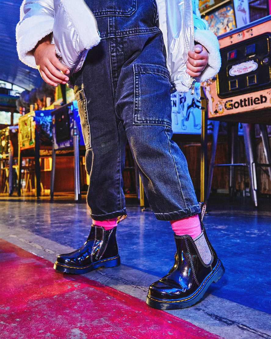 Dr Martens Toddler 2976 Sparkle Rays Çocuk Chelsea Bot Siyah  Türkiye |  19402-EMSP