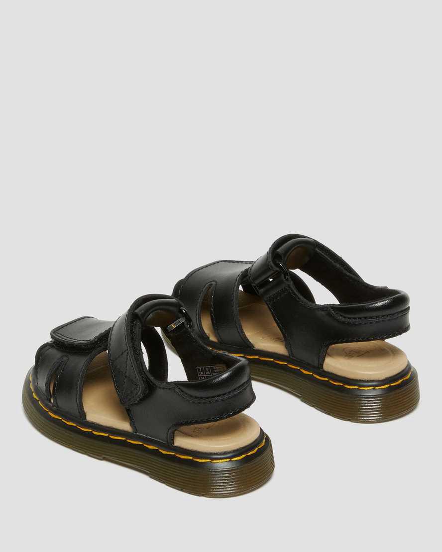 Dr Martens Toddler Moby II Deri Cırt Cırt Çocuk Sandalet Siyah  Türkiye |  01394-LEAY