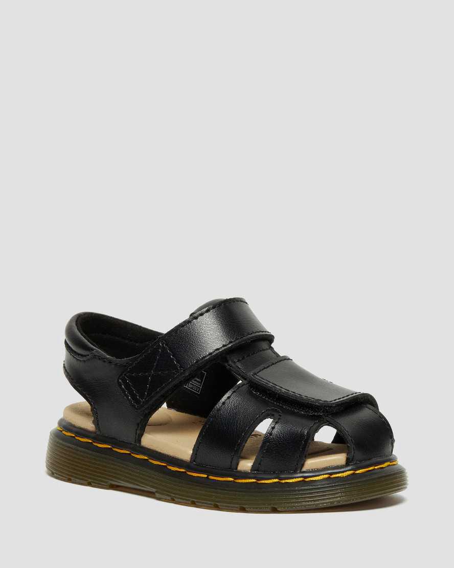 Dr Martens Toddler Moby II Deri Cırt Cırt Çocuk Sandalet Siyah  Türkiye |  01394-LEAY