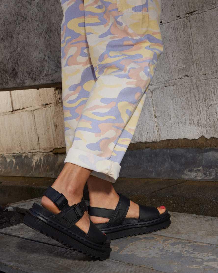Dr Martens Voss Deri Askılı Kadın Gladyatör Sandalet Siyah  Türkiye |  61792-AXQG