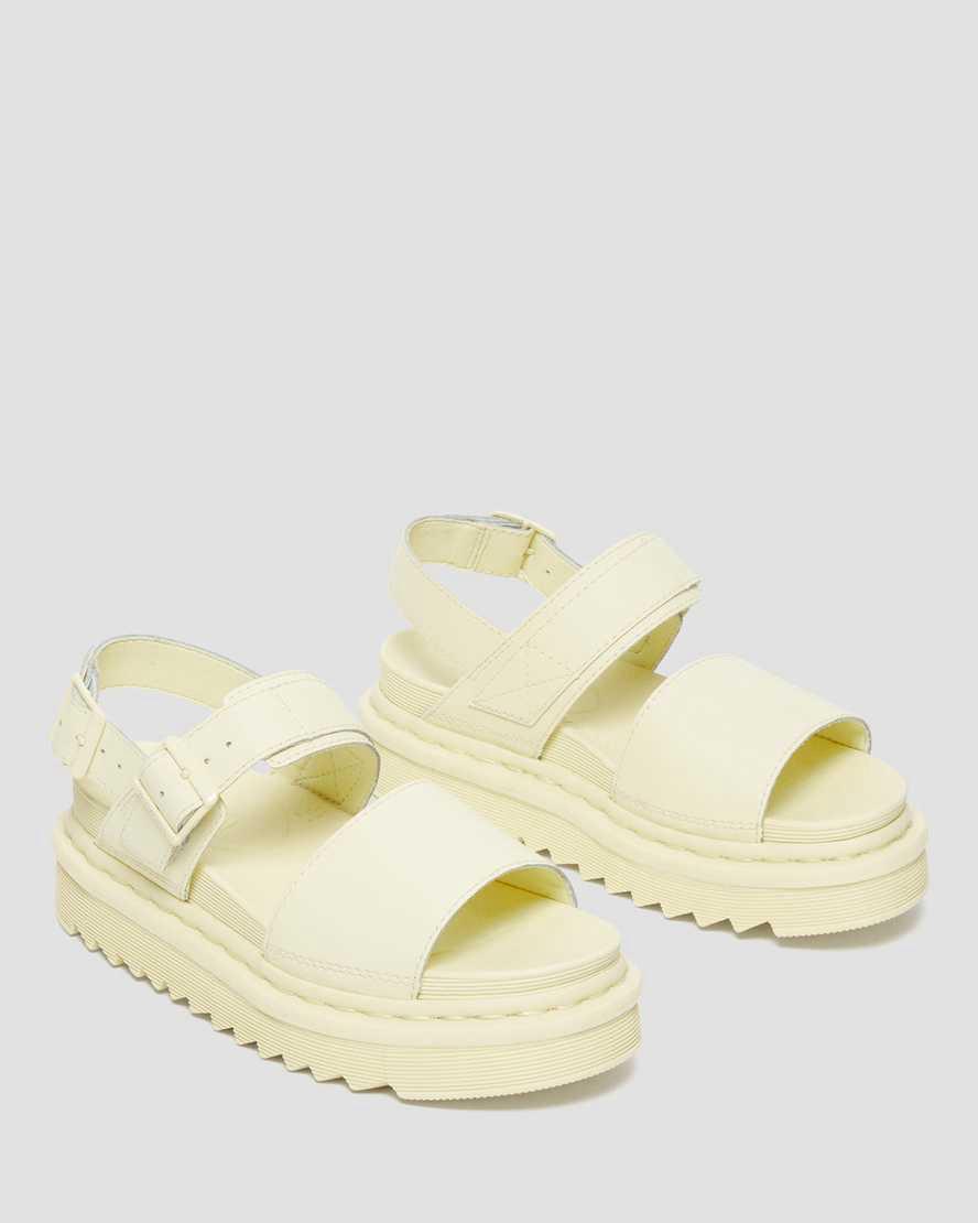 Dr Martens Voss Deri Askılı Kadın Platform Sandalet Kahverengi Krema  Türkiye |  17634-SPGU