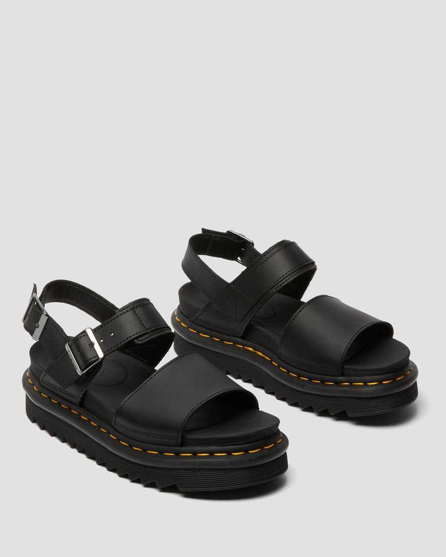 Dr Martens Voss Deri Askılı Kadın Platform Sandalet Black/Black  Türkiye |  23654-QPBI