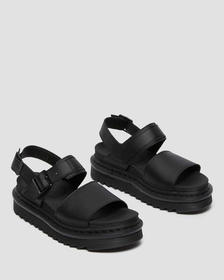 Dr Martens Voss Deri Askılı Kadın Platform Sandalet Siyah  Türkiye |  54791-EOBN