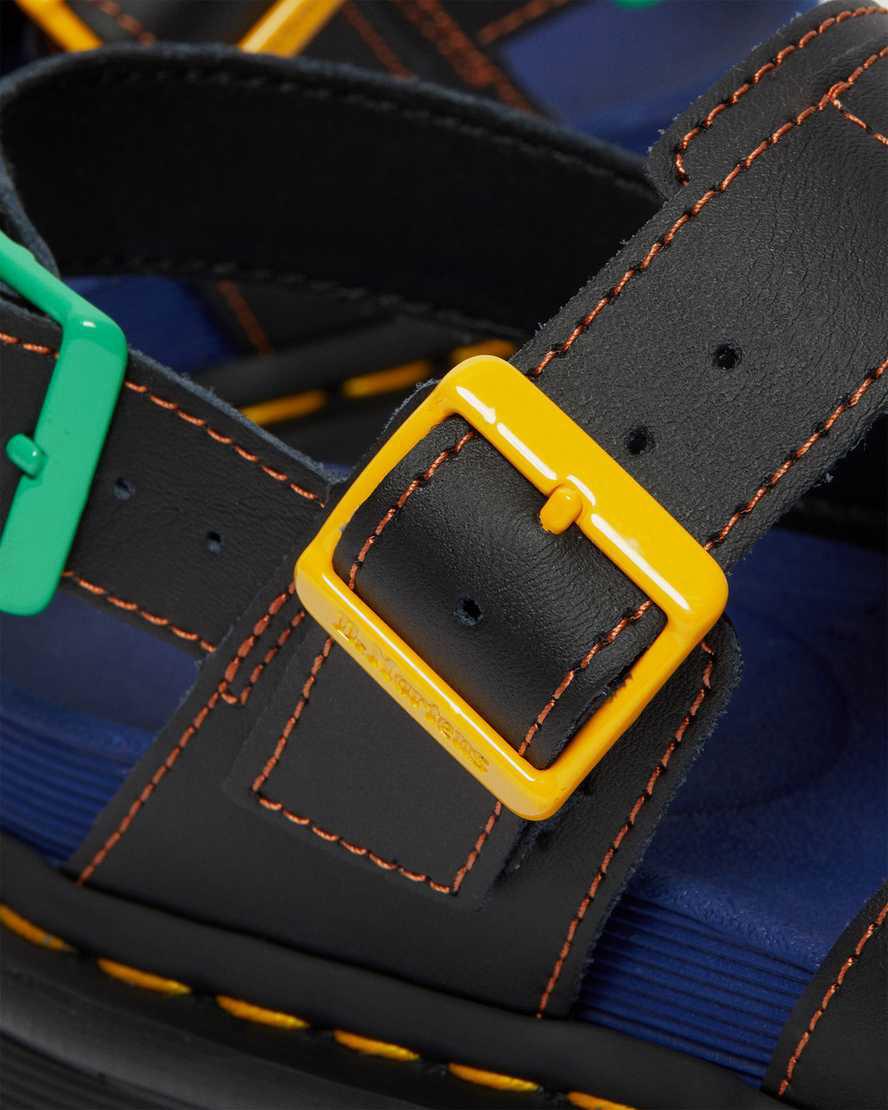 Dr Martens Voss II Colorblock Hydro Deri Askılı Kadın Gladyatör Sandalet Siyah  Türkiye |  47382-TSPE