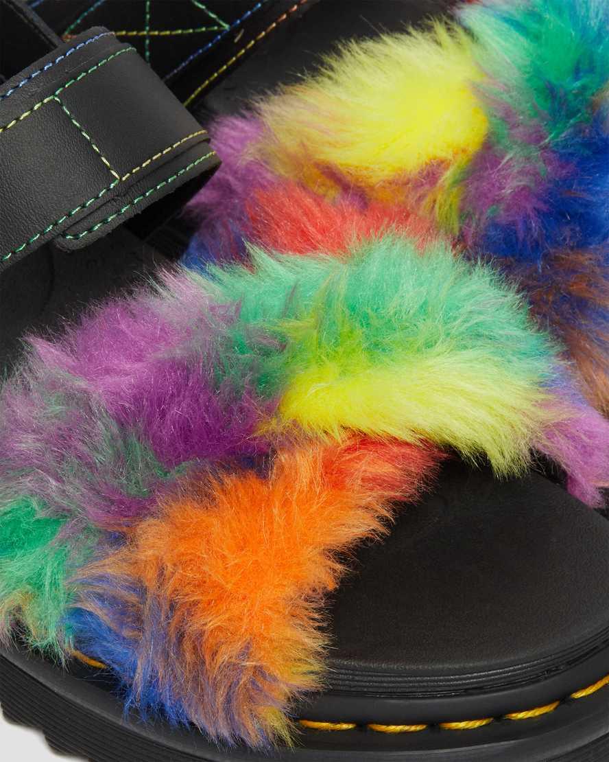 Dr Martens Voss II Fluffy Faux Fur Askılı Kadın Gladyatör Sandalet Renkli  Türkiye |  87214-QJRM
