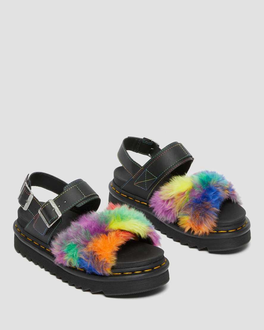Dr Martens Voss II Fluffy Faux Fur Askılı Kadın Gladyatör Sandalet Renkli  Türkiye |  87214-QJRM