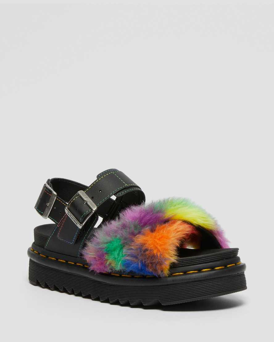 Dr Martens Voss II Fluffy Faux Fur Askılı Kadın Gladyatör Sandalet Renkli  Türkiye |  87214-QJRM